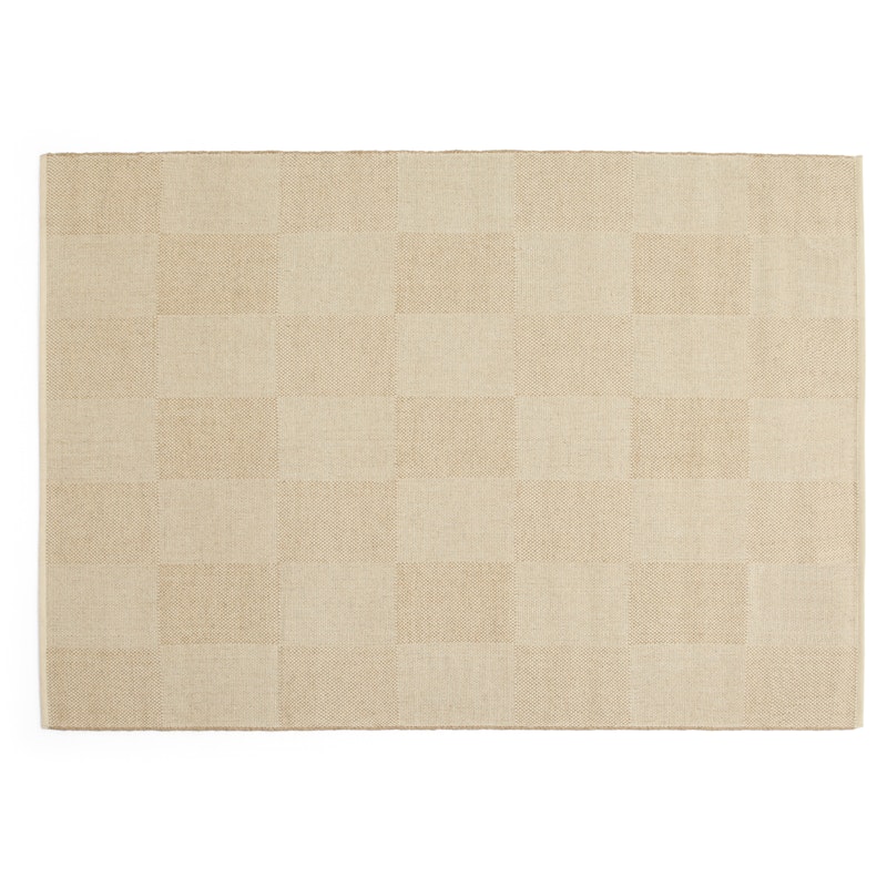 Check Wool Rug 140x200 cm, Sand