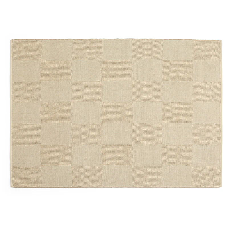 Check Wool Rug 140x200 cm, Sand