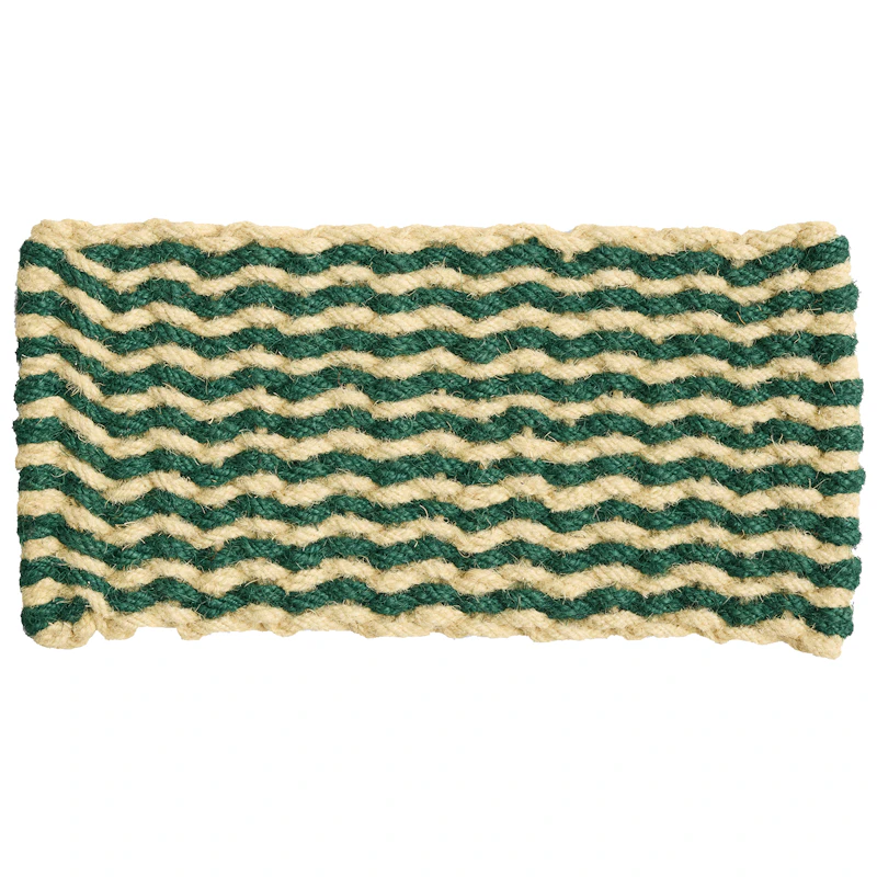 Coco Door Mat 40x80 cm, White / Dark Green