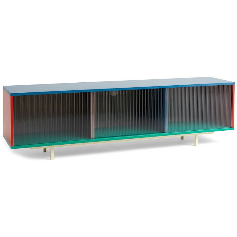 Colour Cabinet Sideboard Glass Door, 180 cm / Multi