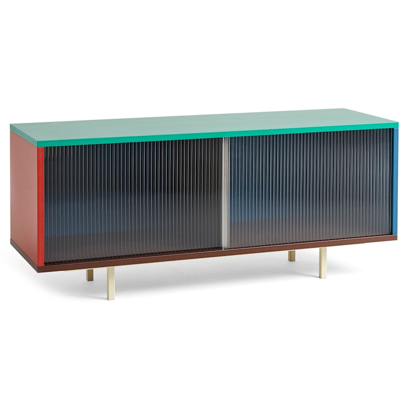 Colour Cabinet Sideboard Glass Door, 120 cm / Multi