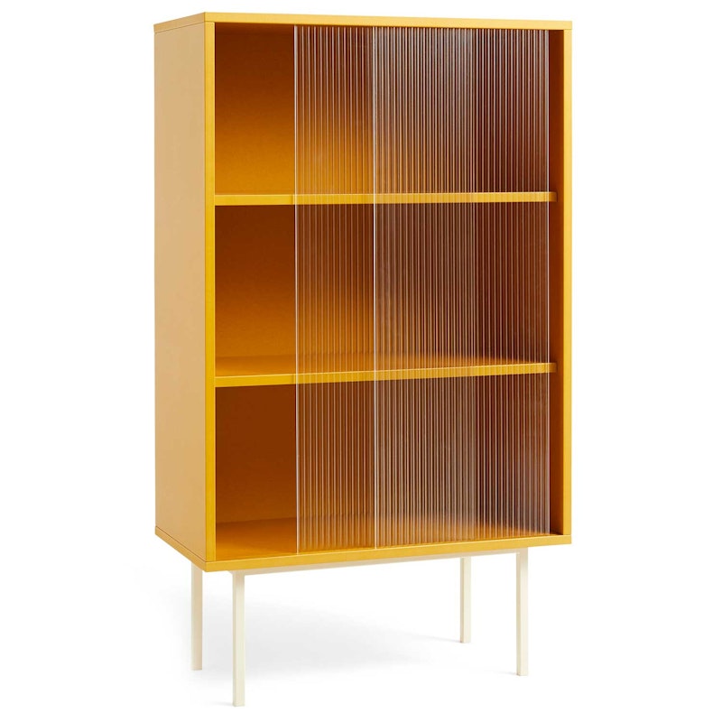 Colour Cabinet Display Cabinet, Glass Door / Yellow