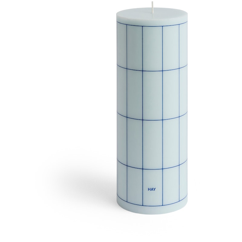 Column Pillar Candle Large, Blue / Light Blue