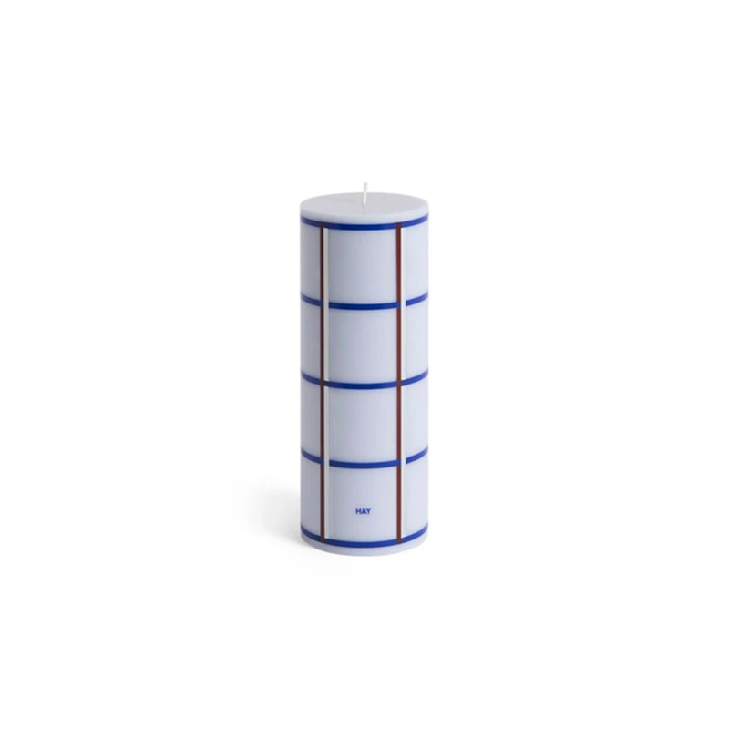 Column Block Candle M, Light Blue / Bordeaux