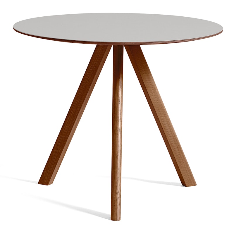 CPH 20 2.0 Table Ø90 cm, Lacquered Walnut / Pebble Grey