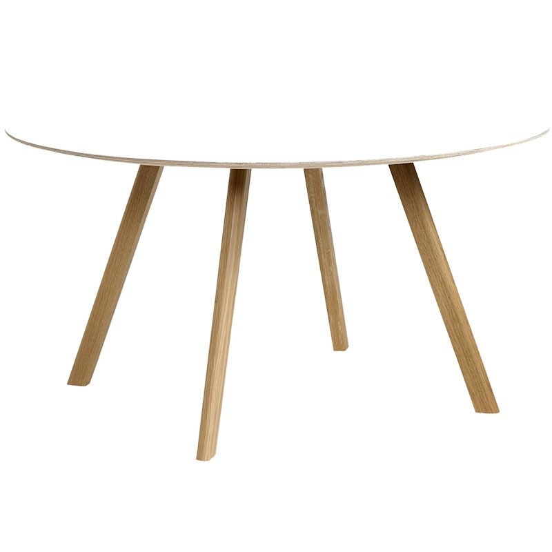 CPH 25 2.0 Table Ø140x74 cm, Water-based Lacquered Oak / White Laminate