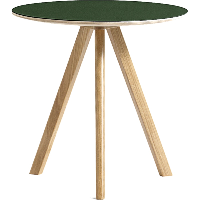 CPH20 2.0 Side Table Ø50x49 cm, Water-based Lacquered Oak / Green