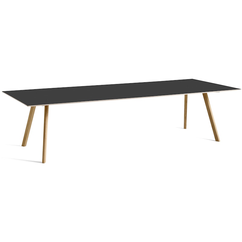 CPH 30 2.0 Table 300x90 cm, Water-based Lacquered Oak / Black Linoleum