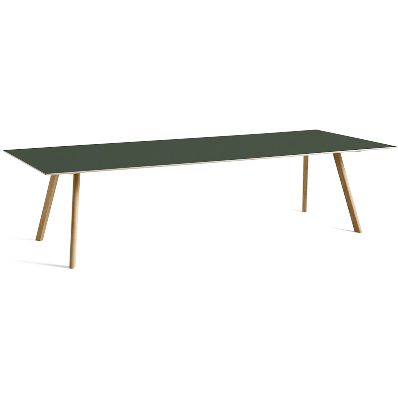 CPH 30 Table 250x120 cm, Water-based Lacquered Oak / Green Linoleum