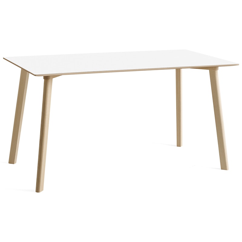 CPH Deux 210 2.0 Table 75x140 cm, Pearl White / Untreated Beech