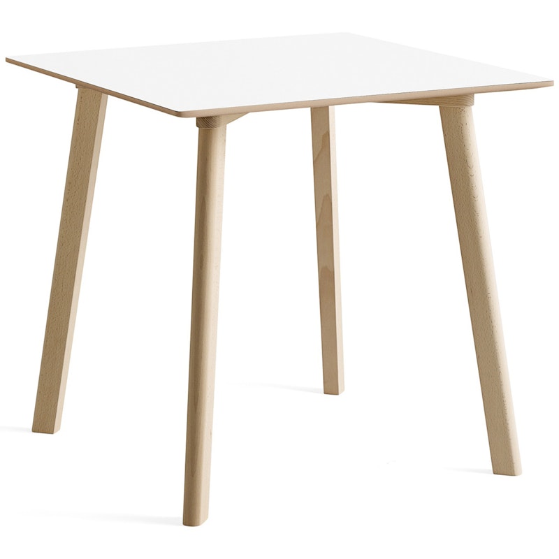 CPH Deux 210 2.0 Table 75x75 cm, Pearl White / Untreated Beech