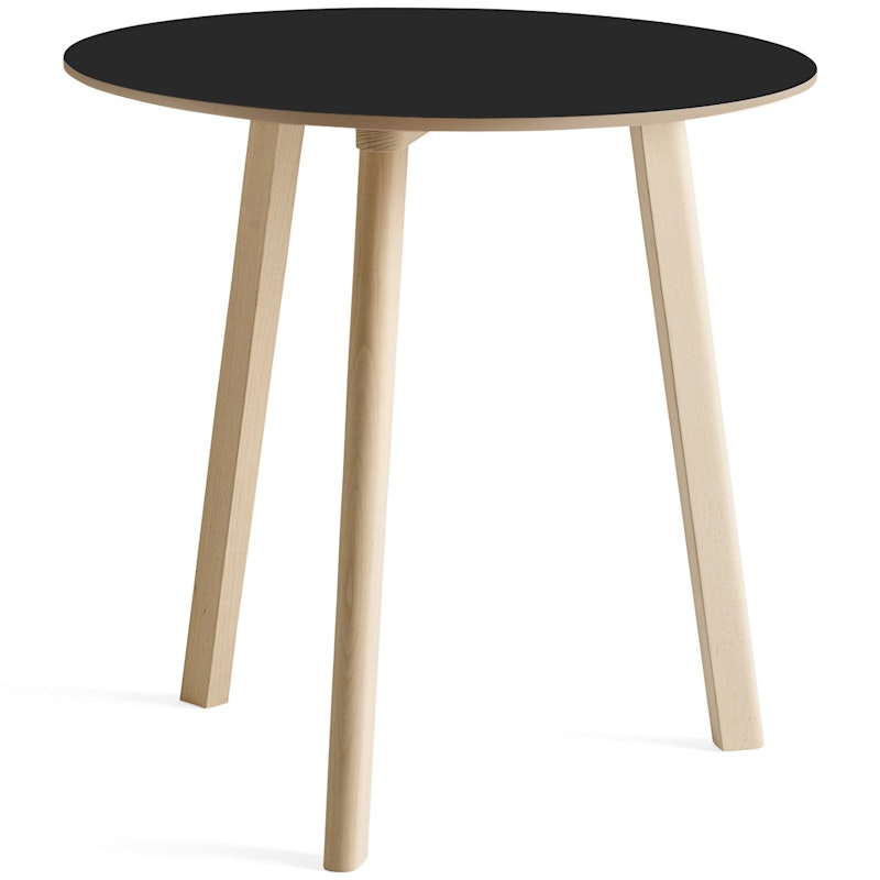 CPH Deux 220 2.0 Table Ø75 cm, Black / Untreated Beech