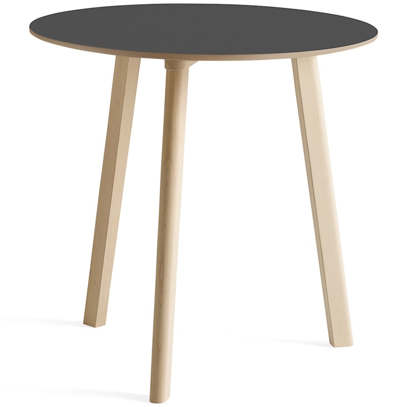 CPH Deux 220 2.0 Table Ø75 cm, Stone Grey / Untreated Beech