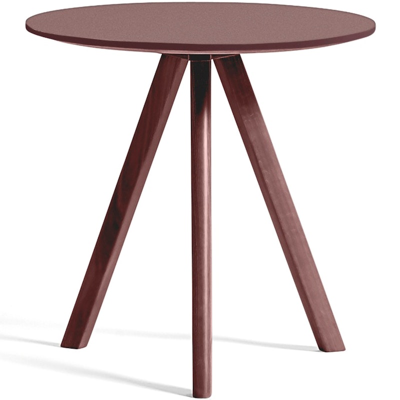 CPH 20 2.0 Side Table Ø50x49 cm, Water-based Lacquered Oak / Bordeaux