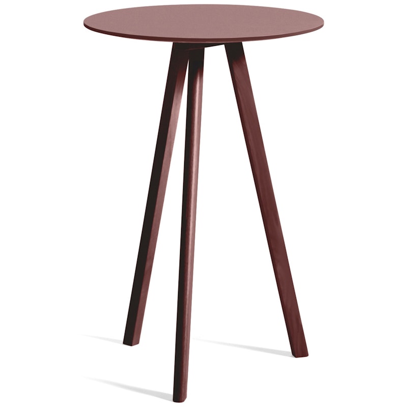 CPH 20 2.0 Bar Table Ø70x105 cm, Water-based Lacquered Oak / Bordeaux