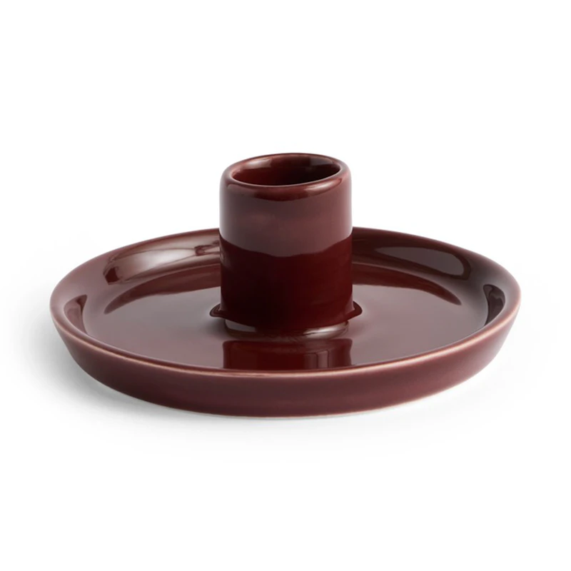 Disc Candle Holder S, Chestnut