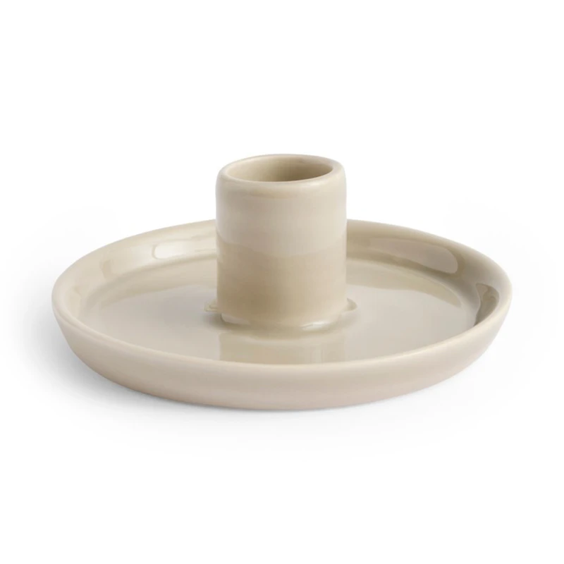Disc Candle Holder S, Warm Grey