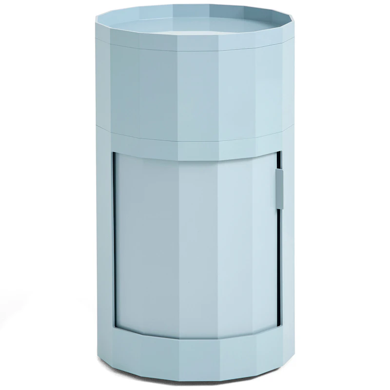 Facet Cabinet High With Feet / Casters, Misty Blue