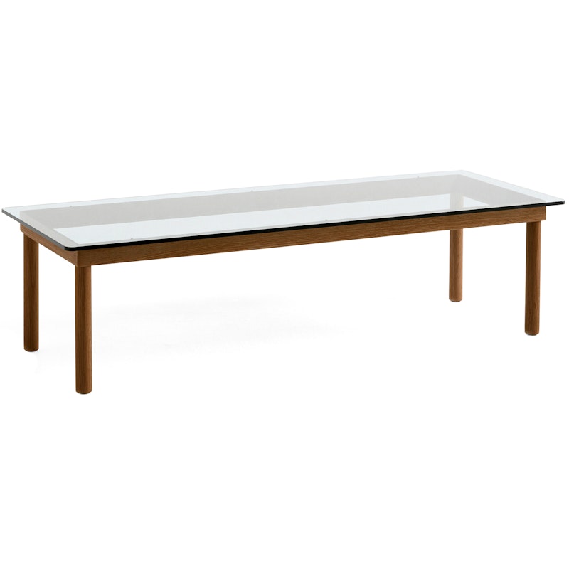 Kofi Coffee Table Walnut / Clear Glass, 50x140 cm