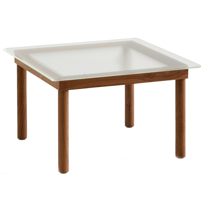 Kofi Coffee Table Walnut / Rippled Glass, 60x60 cm