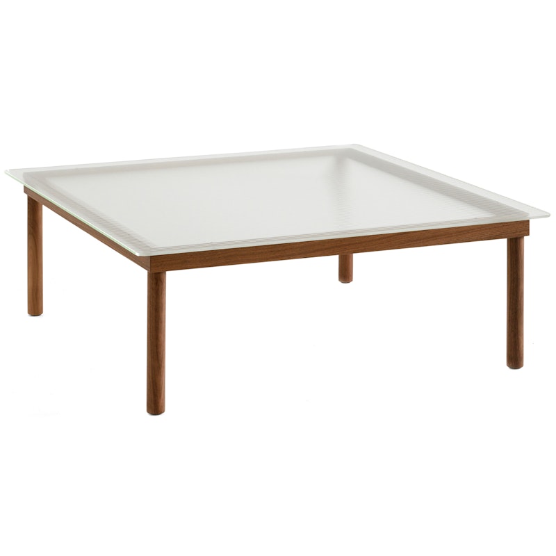 Kofi Coffee Table Walnut / Rippled Glass, 100x100 cm