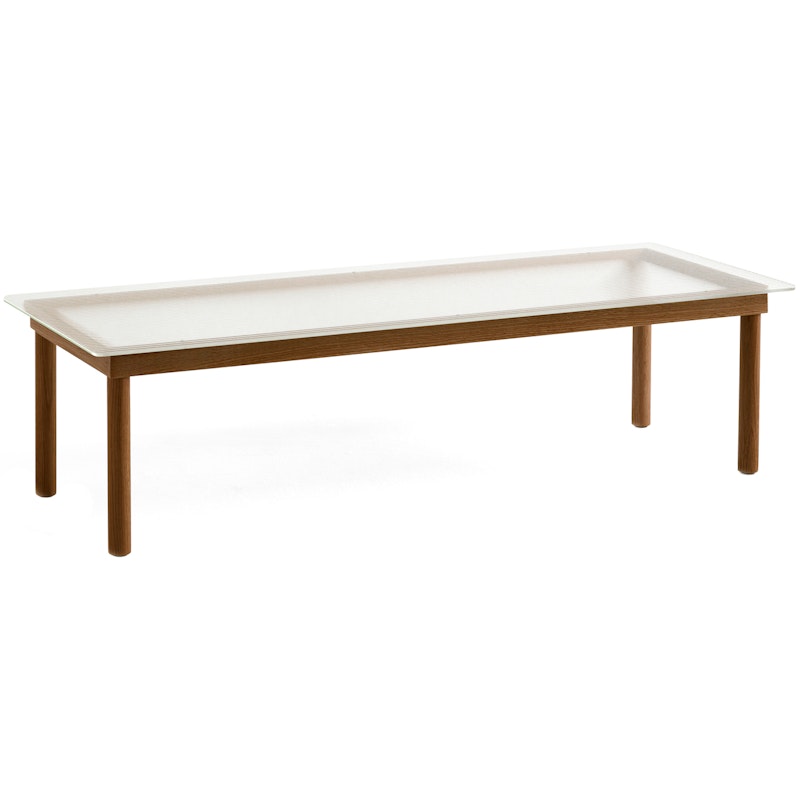 Kofi Coffee Table Walnut / Rippled Glass, 50x140 cm