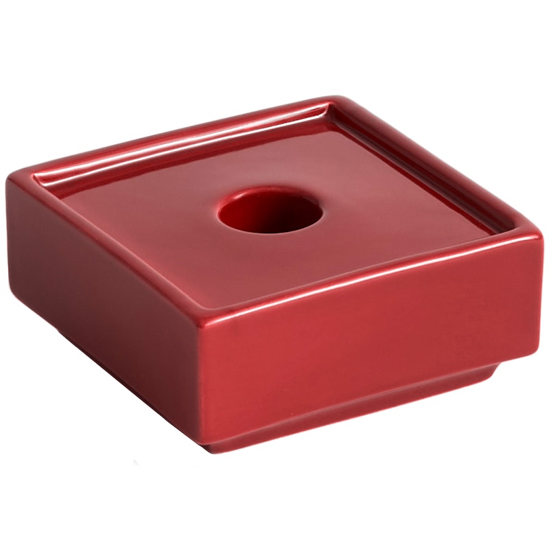 Mattone Candle Holder 9x9 cm, Red