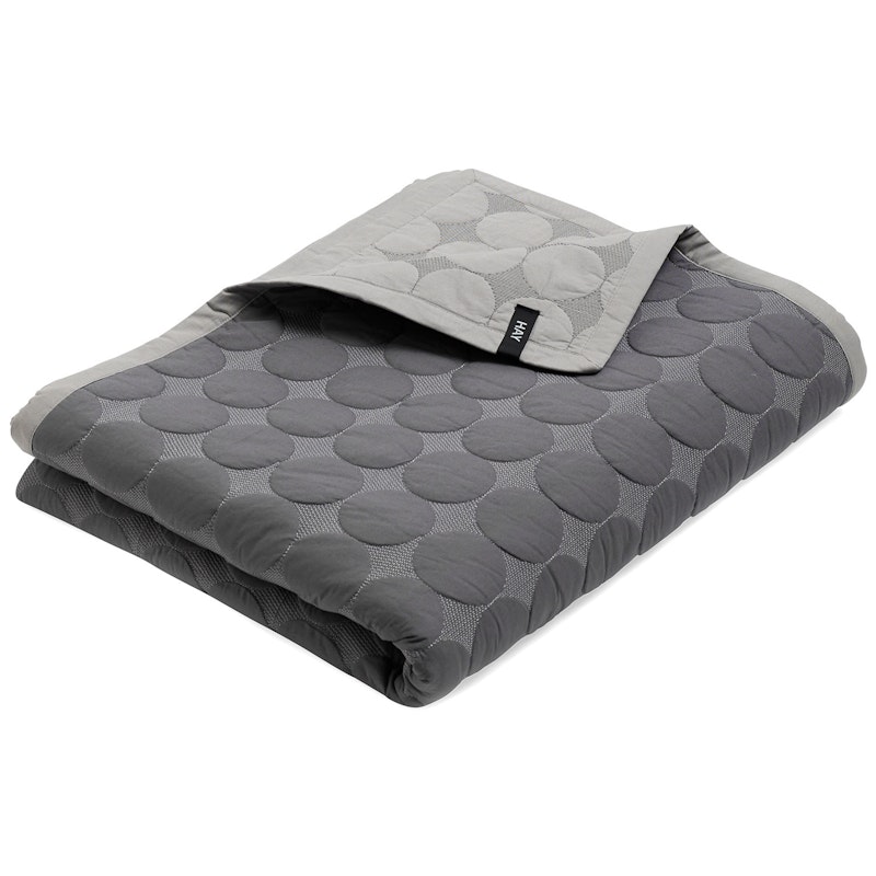 Mega Dot Bedspread 195x245 cm, Dark Grey