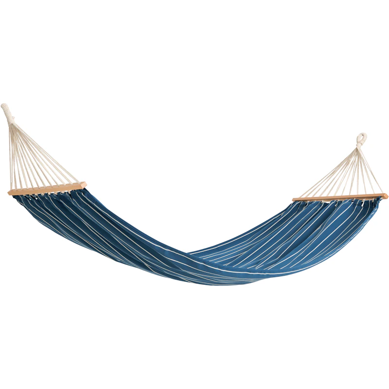 Outdoor Market Hammock, Blue With Beige Stripe