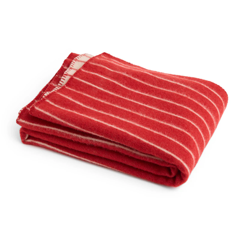 Outdoor Market Throw 130x180 cm, Beige With Red Stripe