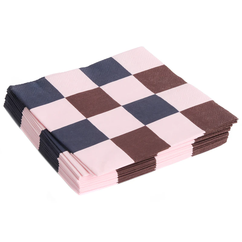 Pattern Napkins 33x33 cm, Black / Light Pink