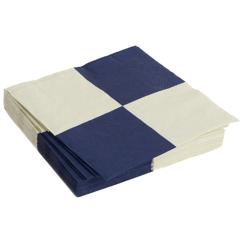 Pattern Napkins 33x33 cm, Off-white / Dark Blue