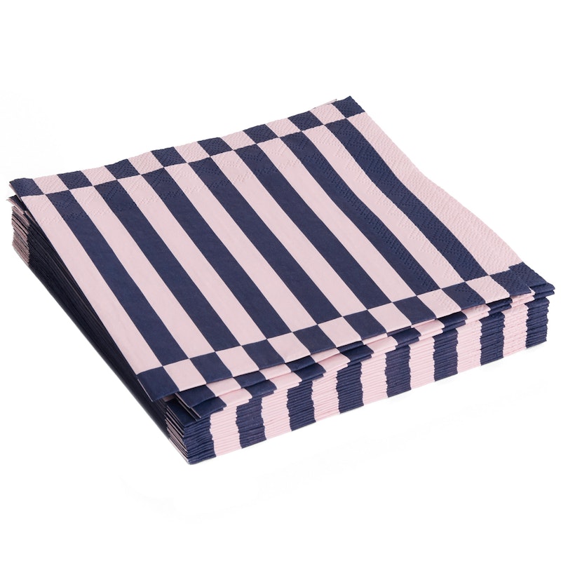 Pattern Napkins 16x16 cm, Dark Blue / Light Pink