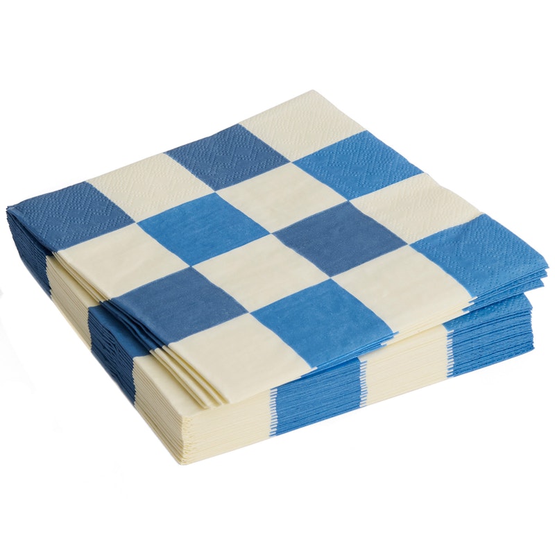 Pattern Napkins 16x16 cm, Blue / Off-white