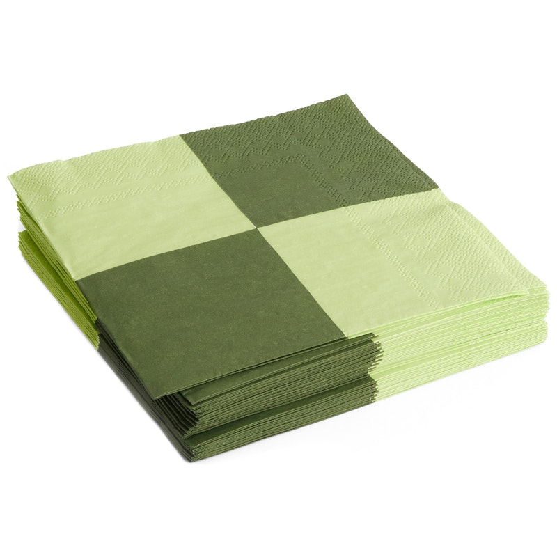 Pattern Napkins 20x20 cm, Light Green / Dusty Green