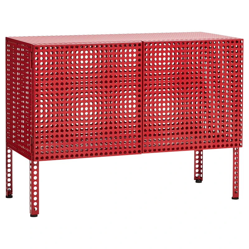 Perforated Cabinet Small, Wine Red