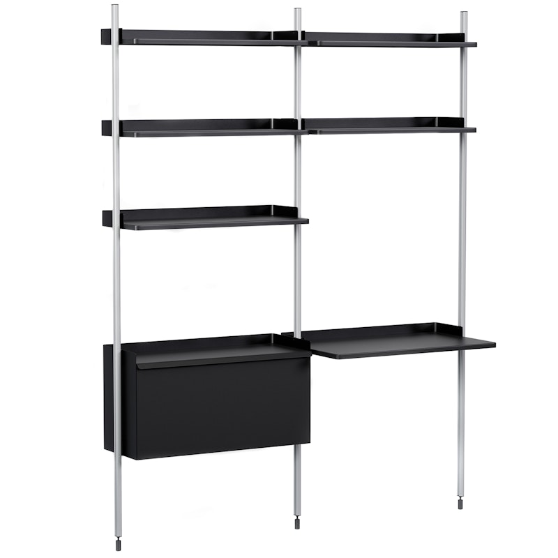 Pier System 12 Shelving System, Ps Black / Aluminium