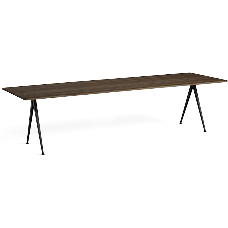 Pyramid 02 Dining Table 85x300 cm, Black / Dark Oiled Oak