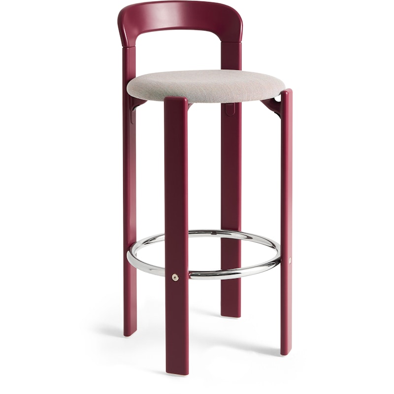 Rey Bar Stool Upholstered 75 cm, Grape Red