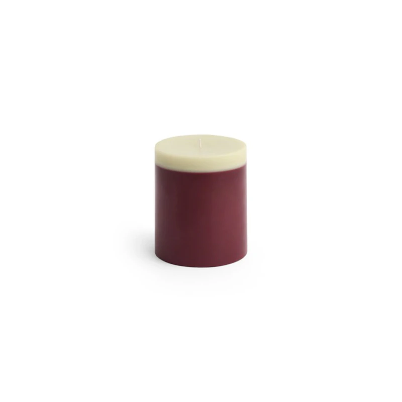 Silo Candle Medium, Bordeaux / Lime White