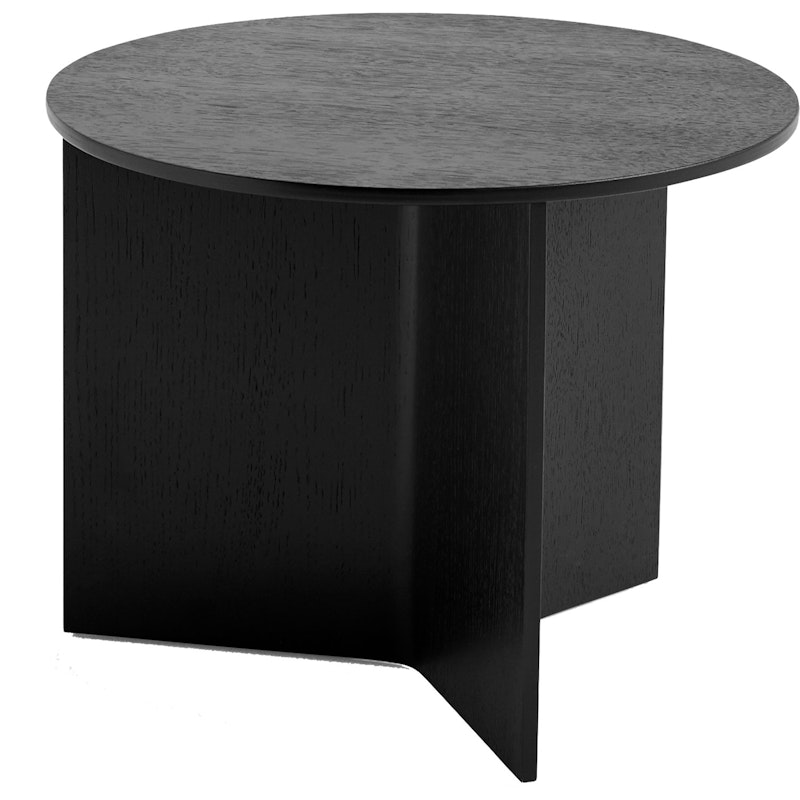 Slit Table Round Ø45, Black Lacquered Oak