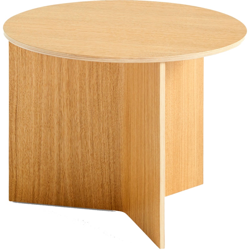 Slit Table Round Ø45, Lacquered Oak