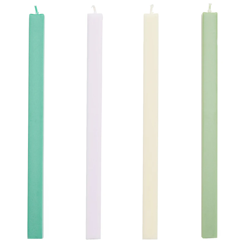 Square Candles 4-pack, Pastel