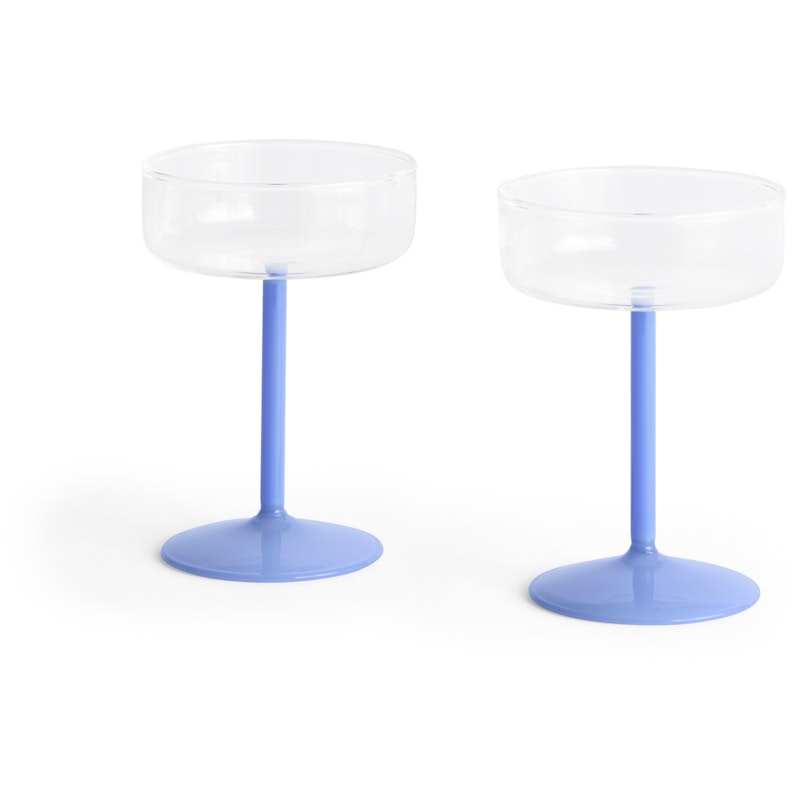Tint Champagne Coupe 2-pack, Clear / Jade Blue