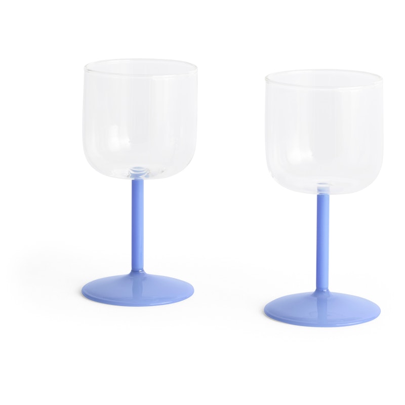 Tint Wine Glass 2-pack, Clear / Jade Blue
