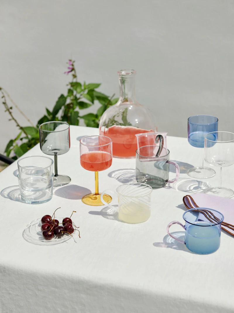 Tint Wine Glass 2-pack, Blue / Clear from HAY | RoyalDesign.co.uk