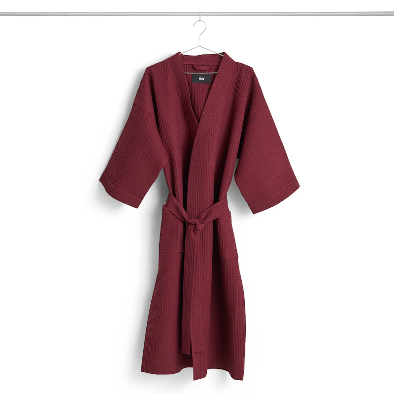 Waffle Bathrobe, Burgundy