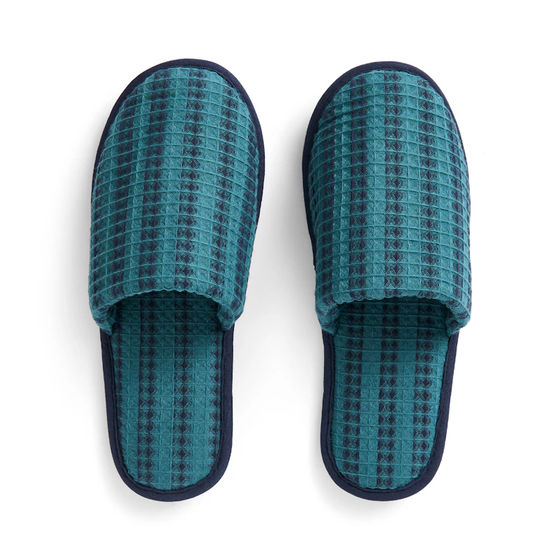 Waffle Slipper, Petrol Blue