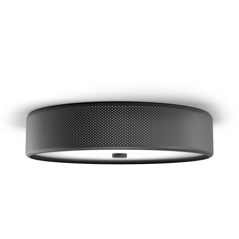 Grain Flush Ceiling Light, Matte Black