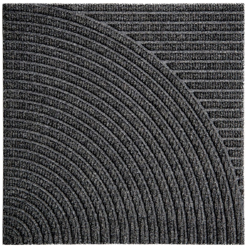 Zen Doormat 45x45 cm Horizontal & Circular, Grey